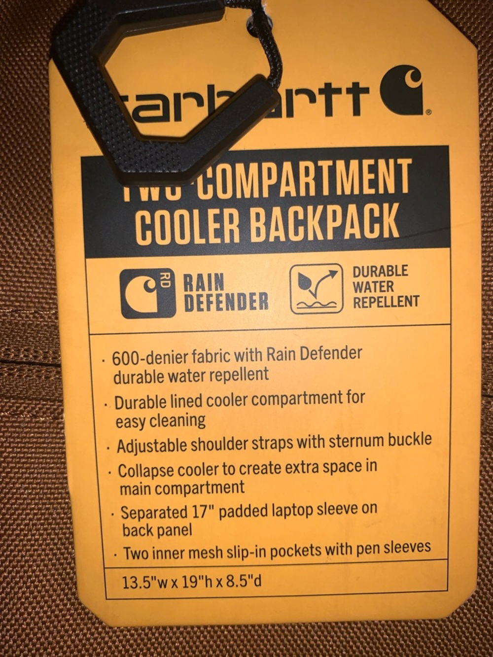CARHARTT BRAND NEW WITH TAGS INSULATED TWO COMPARTMENT BACKPACK 🌟🌟HOST PIC🌟🌟 - Picture 2 of 13